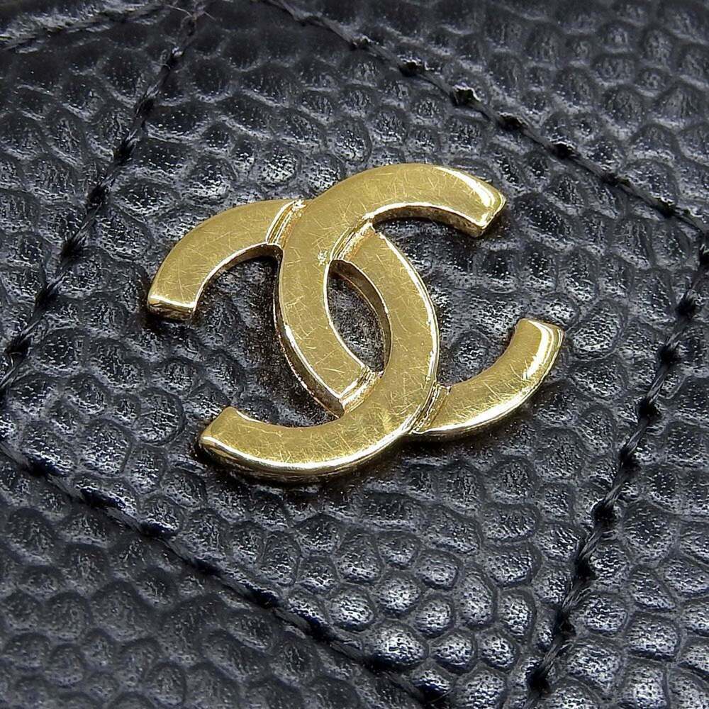 CHANEL Authentic Black Caviar Leather Logo Wallet - Picture 5 of 9
